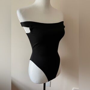 David Koma Off The Shoulder Black Stretch Viscose Sexy Bodysuit  XS